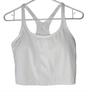 White Crop Built-In Bra Tank Top Sz M